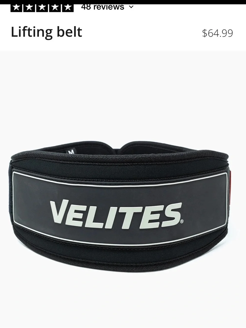 Weightlifting, Hyrox or CrossFit belt - unisex size Small - Velites lifting belt